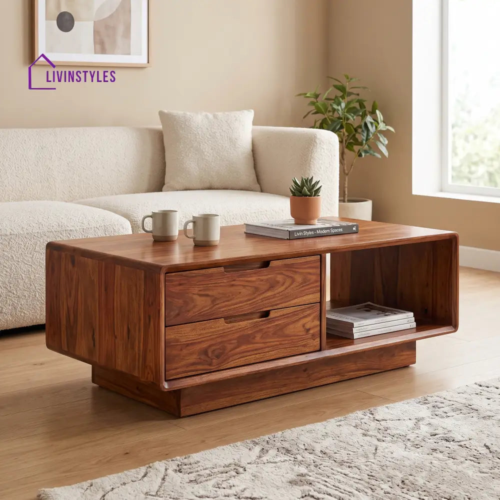 Emma Wooden Coffee Table for Living Room | Tea Table | Teapoy | Center table
