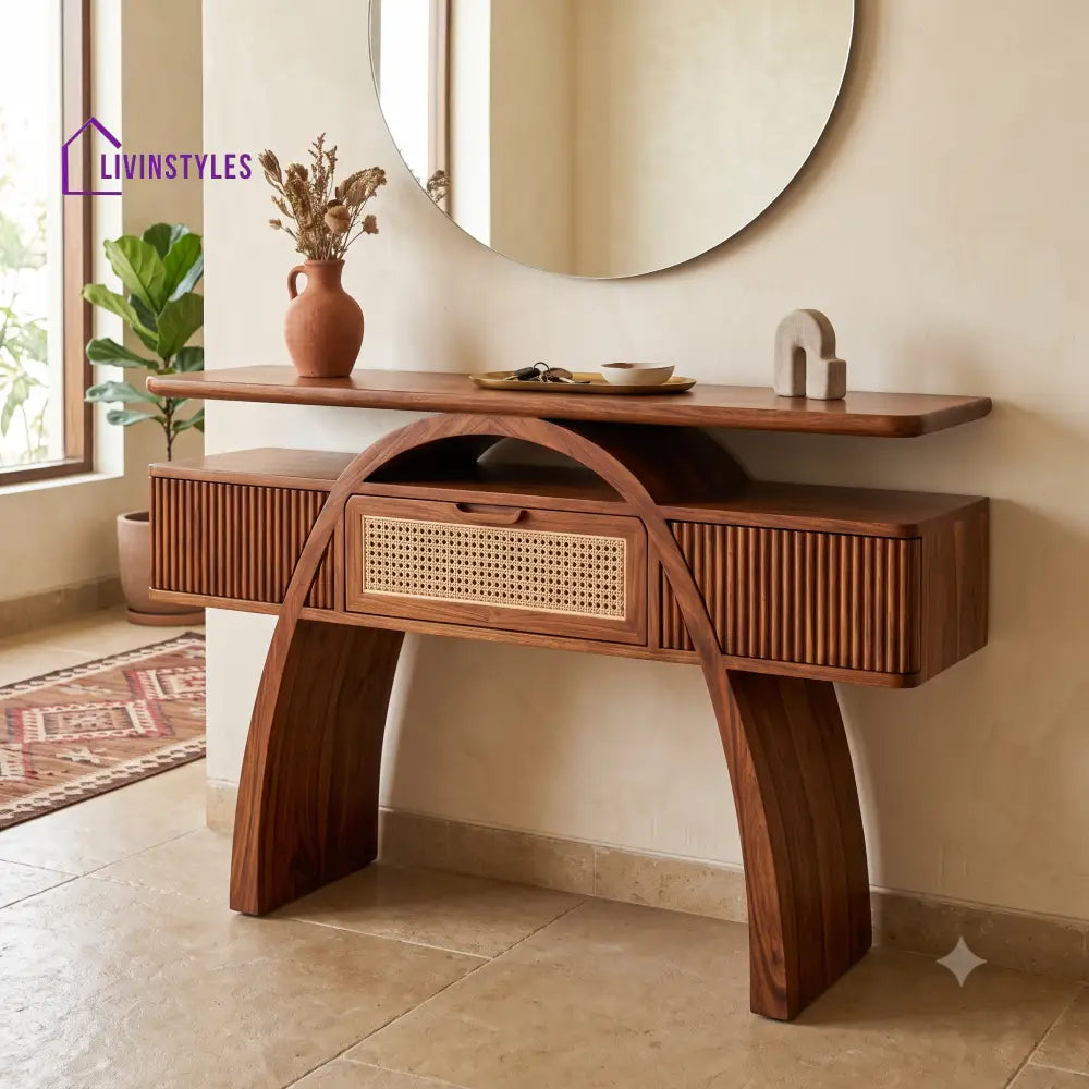 Enguerrand Premium Wooden Console Table for Living Room | Entryway Table