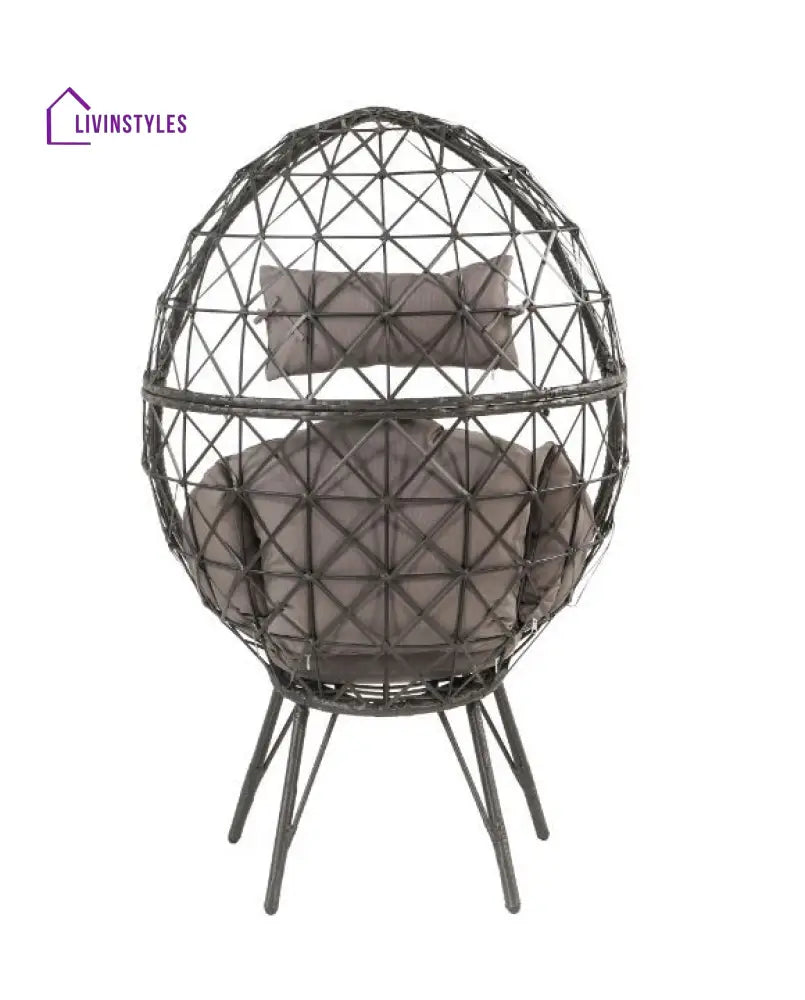 Ennio Single Seater Swing Basket For Balcony & Garden (Black) - Swings