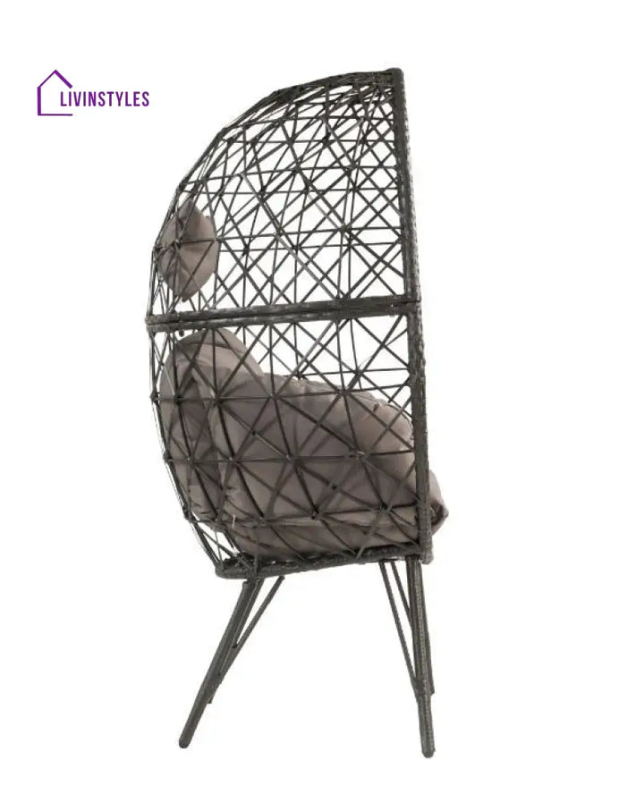 Ennio Single Seater Swing Basket For Balcony & Garden (Black) - Swings