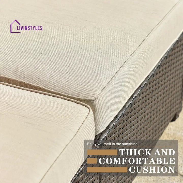 Enorson Outdoor Garden Balcony Sofa Set 2 Three Seater 2 Single Seater With 2 Ottoman and 2 Center Table Set (Brown)