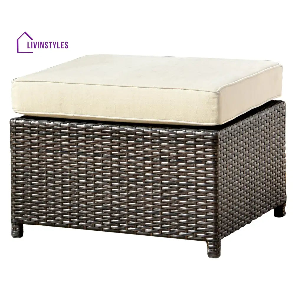 Enorson Outdoor Garden Balcony Sofa Set 2 Three Seater 2 Single Seater With 2 Ottoman and 2 Center Table Set (Brown)