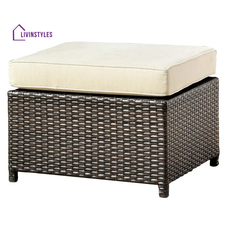 Enorson Outdoor Garden Balcony Sofa Set 2 Three Seater 2 Single Seater With 2 Ottoman and 2 Center Table Set (Brown)