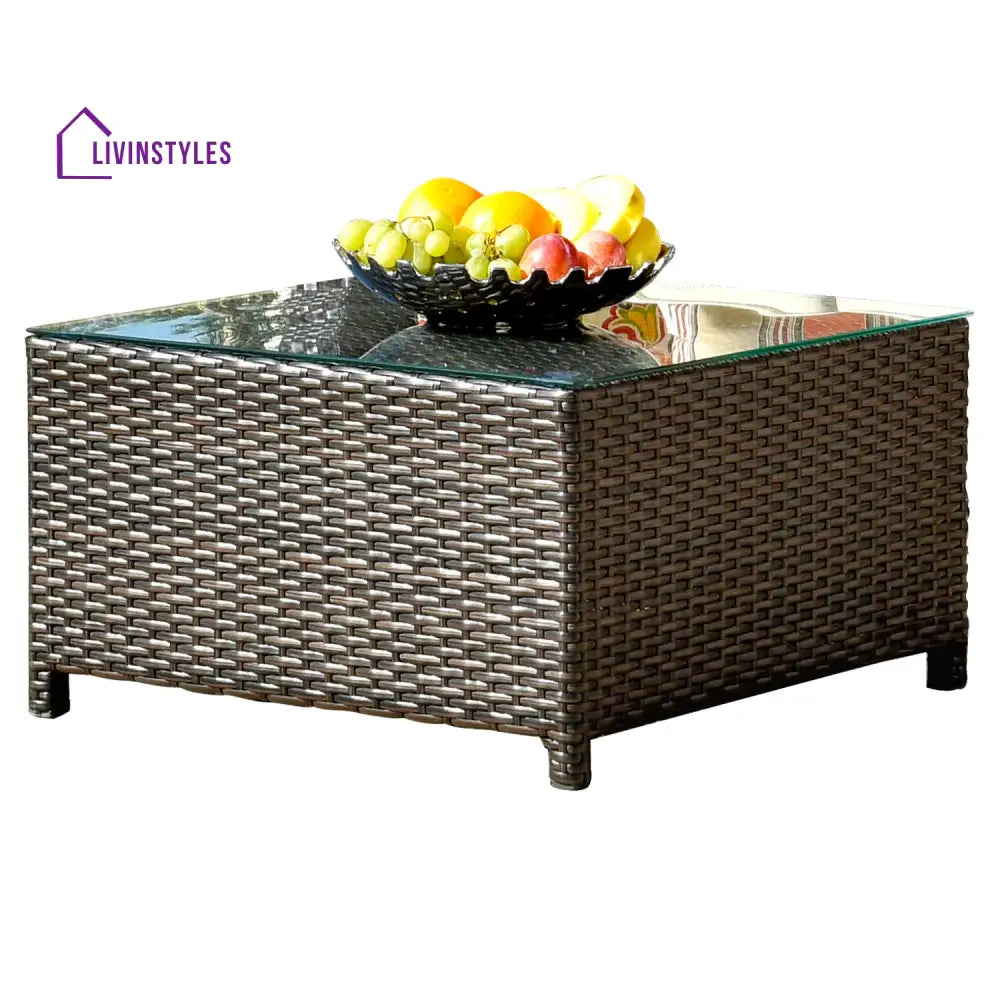 Enorson Outdoor Garden Balcony Sofa Set 2 Three Seater 2 Single Seater With 2 Ottoman and 2 Center Table Set (Brown)