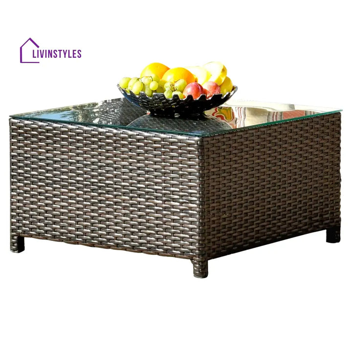 Enorson Outdoor Garden Balcony Sofa Set 2 Three Seater 2 Single Seater With 2 Ottoman and 2 Center Table Set (Brown)