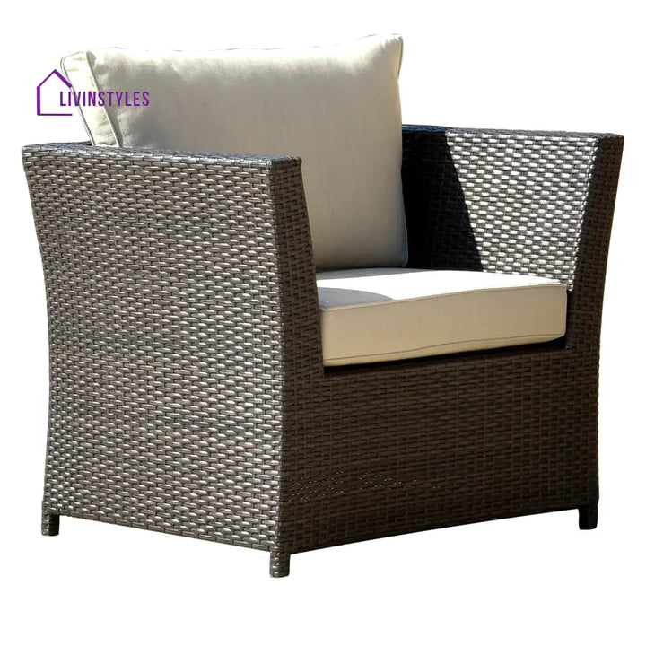Enorson Outdoor Garden Balcony Sofa Set 2 Three Seater 2 Single Seater With 2 Ottoman and 2 Center Table Set (Brown)