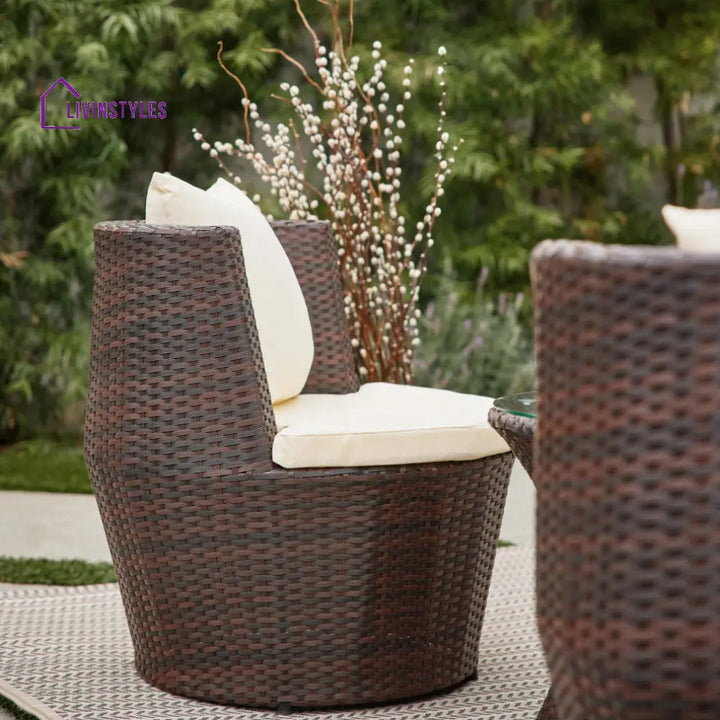 Enzo Outdoor Patio Seating Set 2 Chairs and 1 Table Set (Brown) - Coffee Table Sets