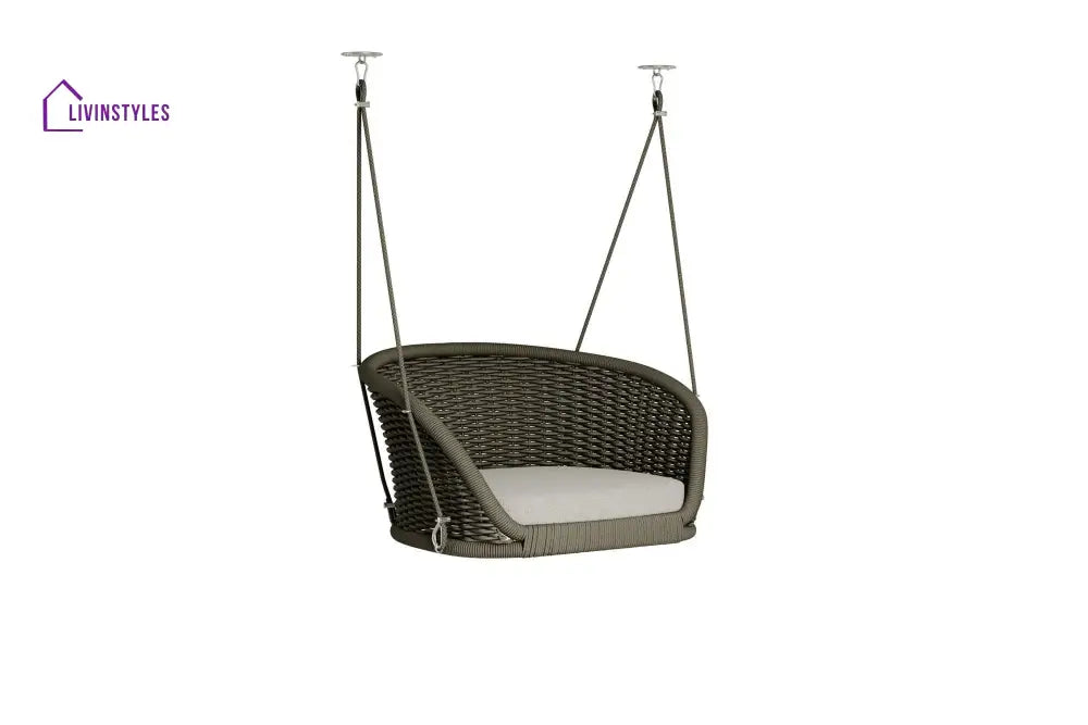 Eon Single Seater Hanging Swing Without Stand For Balcony Garden Swing (Black) - Swings