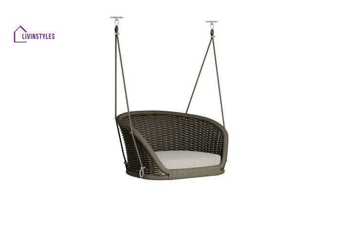 Eon Single Seater Hanging Swing Without Stand For Balcony Garden Swing (Black) - Swings