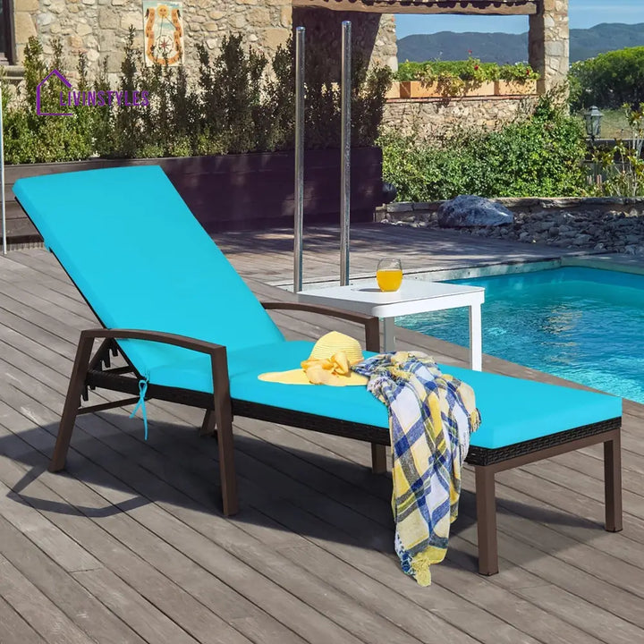 Epic Outdoor Swimming Poolside Lounger (Dark Brown) - Loungers