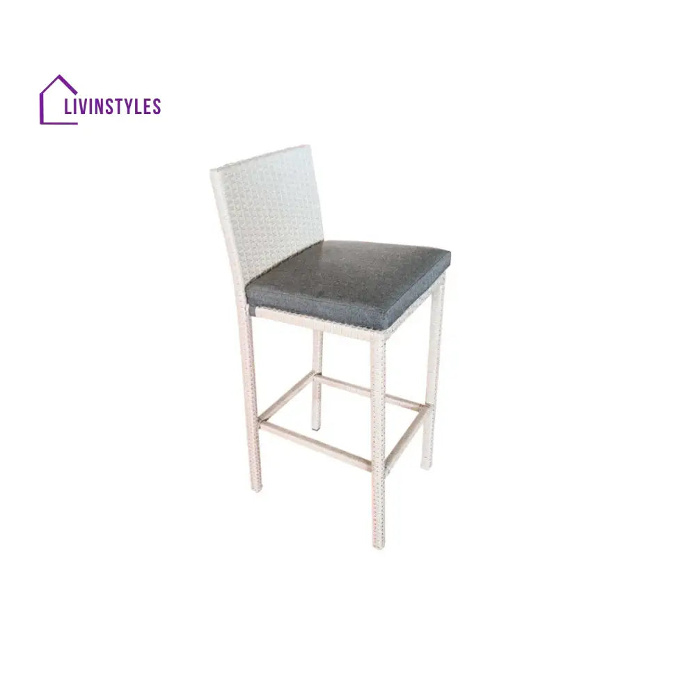 Epifanio Outdoor Patio Bar Set 4 Chairs and 1 Table For Balcony (White) - Bar Sets