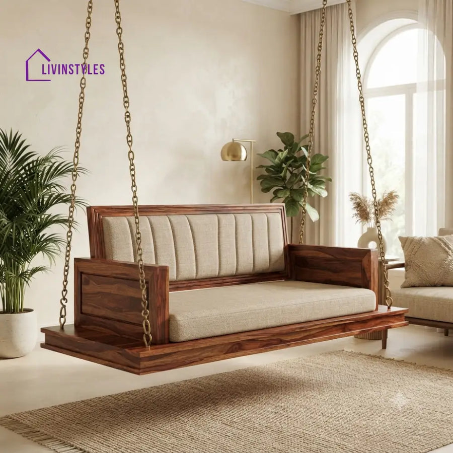 Éric 2 Seater Wooden Swing for Home | Wooden Jhula for home