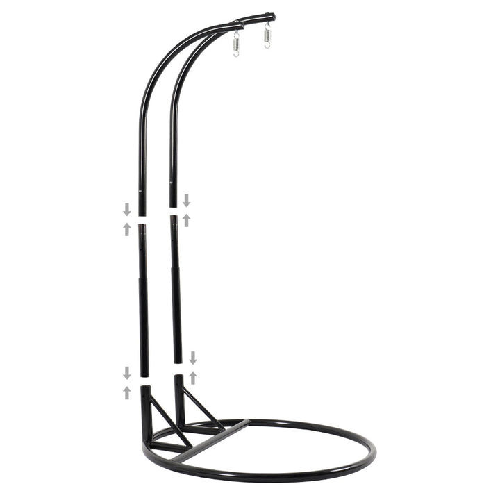 Paccio Double Seater Hanging Swing With Stand For Balcony , Garden Swing (Dark Grey)