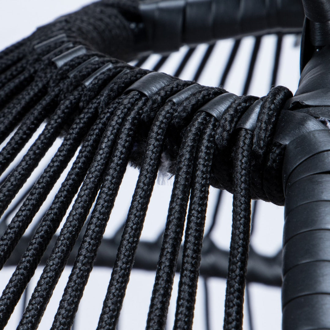 Tonia Double Seater Hanging Swing With Stand For Balcony , Garden Swing (Black) Braided and Rope