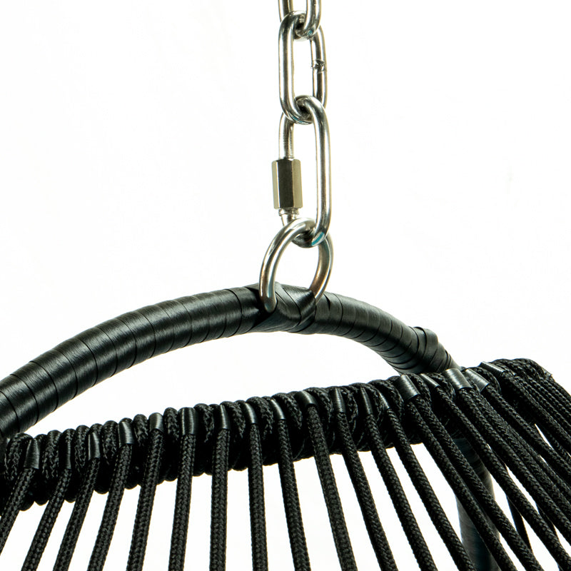 Tonia Double Seater Hanging Swing With Stand For Balcony , Garden Swing (Black) Braided and Rope