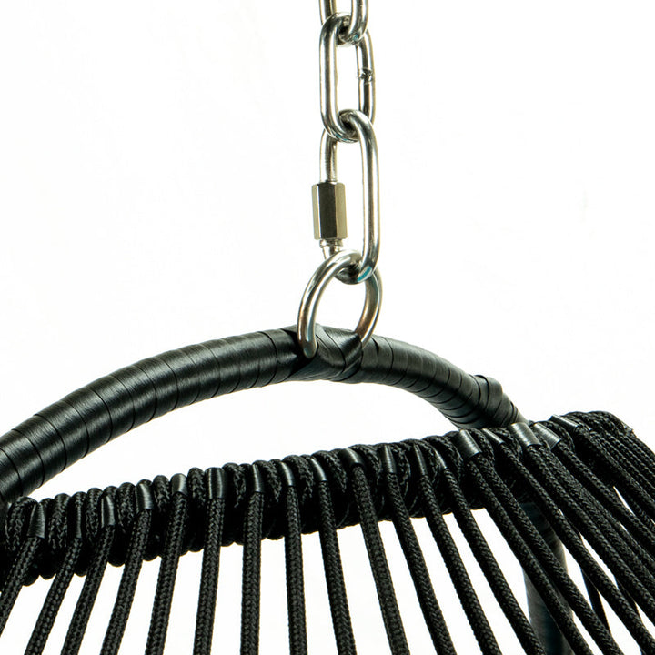 Tonia Double Seater Hanging Swing With Stand For Balcony , Garden Swing (Black) Braided and Rope