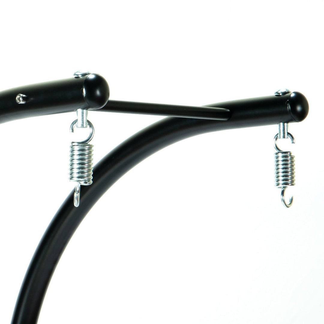 Tonia Double Seater Hanging Swing With Stand For Balcony , Garden Swing (Black) Braided and Rope