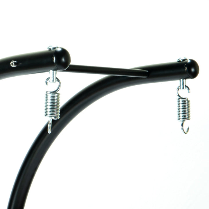 Tonia Double Seater Hanging Swing With Stand For Balcony , Garden Swing (Black) Braided and Rope