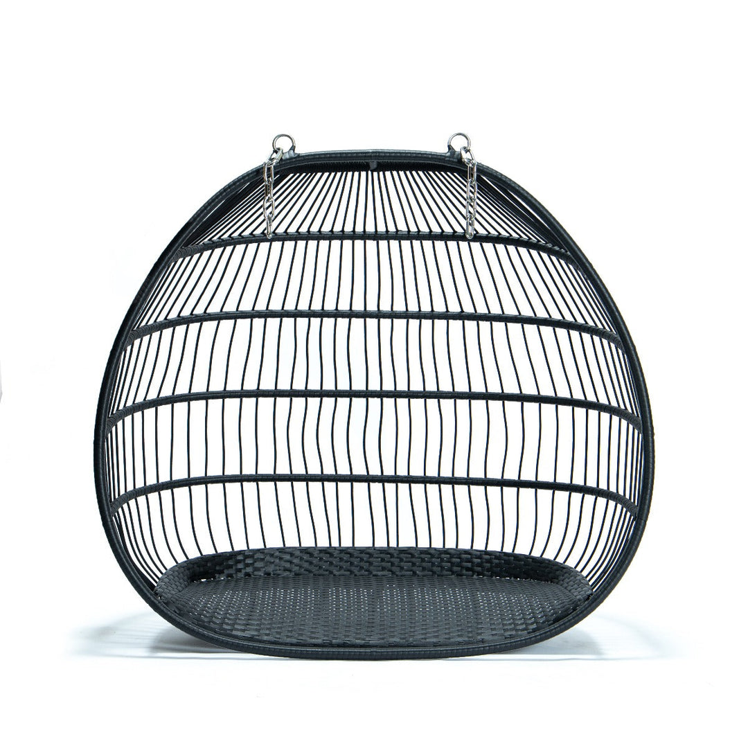 Tonia Double Seater Hanging Swing With Stand For Balcony , Garden Swing (Black) Braided and Rope