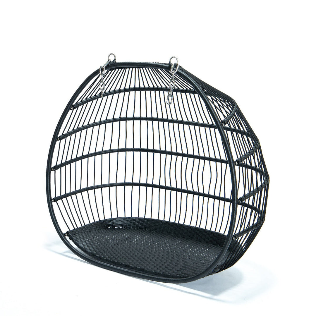 Tonia Double Seater Hanging Swing With Stand For Balcony , Garden Swing (Black) Braided and Rope