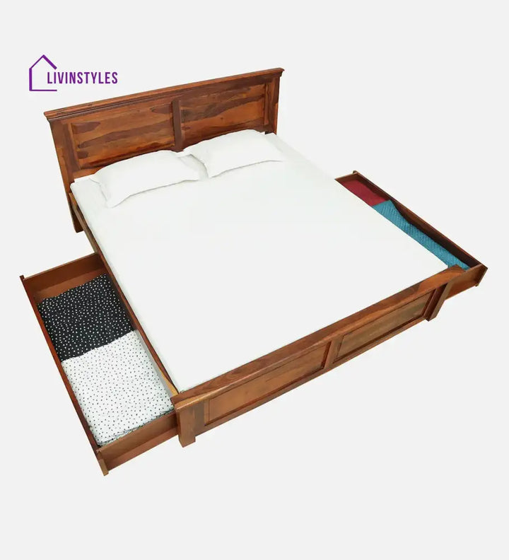 Kanishka Solid Wood Storage Beds With Drawer Bedroom Furniture Sets