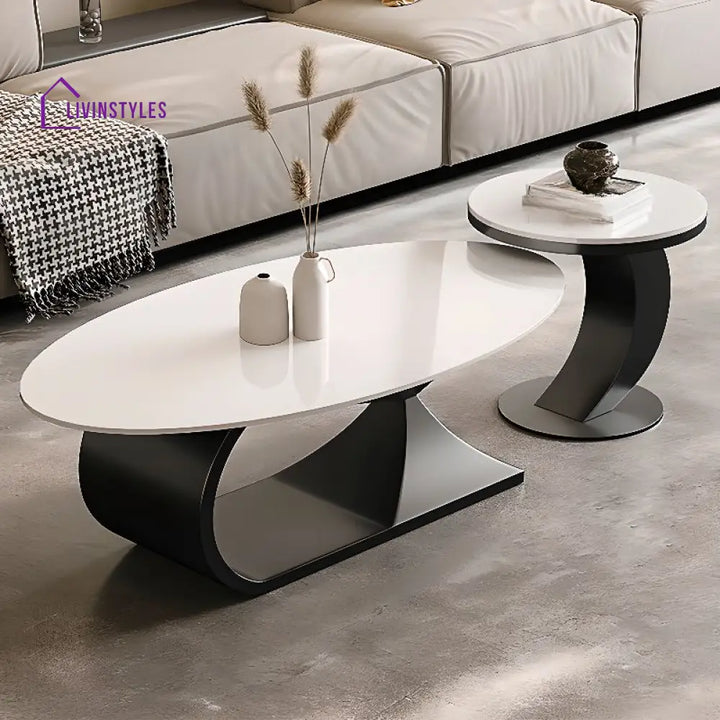 Eshani Stainless Steel Frame Coffee Table for Living Room