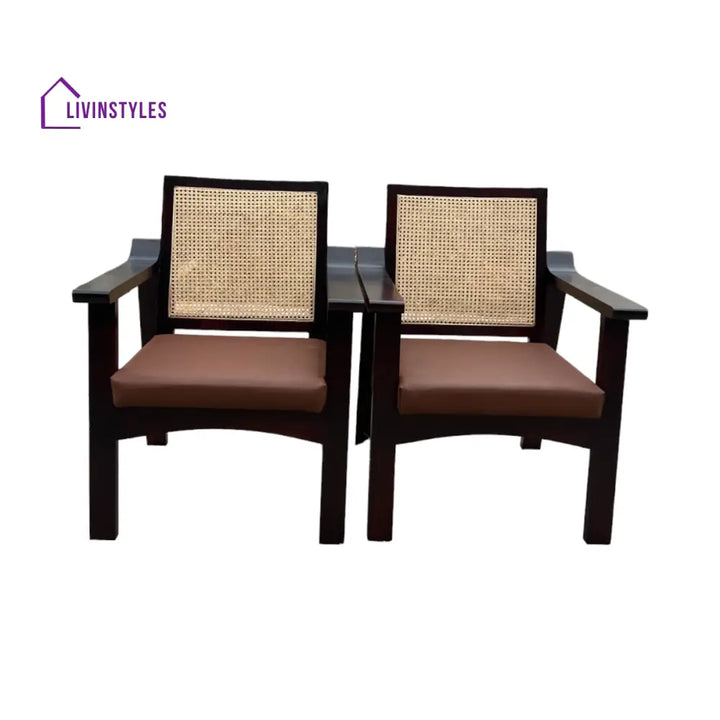 Eshika Rattan Lounge Chair Rosewood Finish