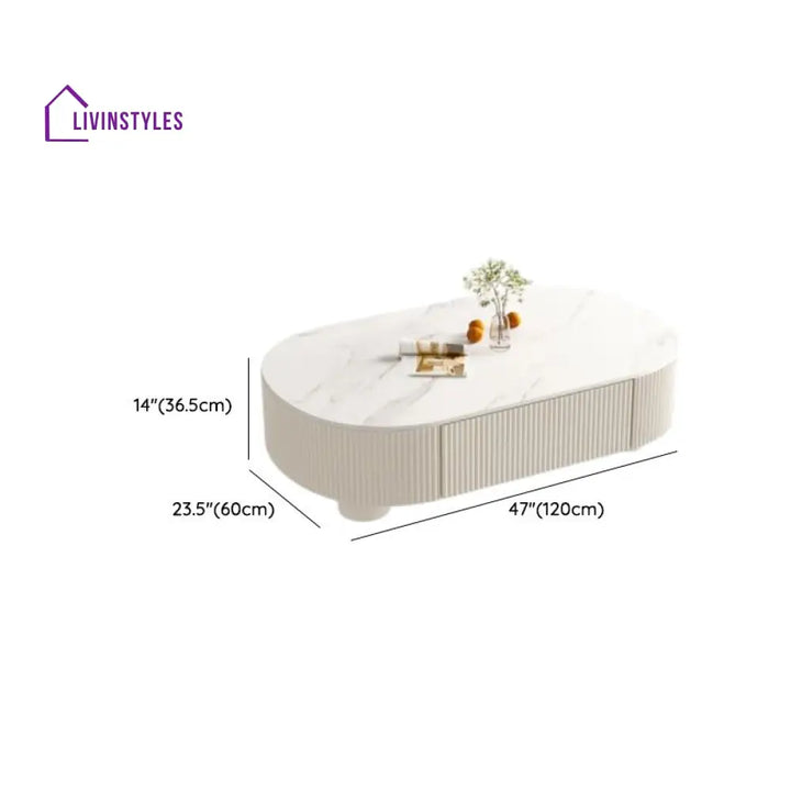 Eska Coffee Table for Living Room | White Finish