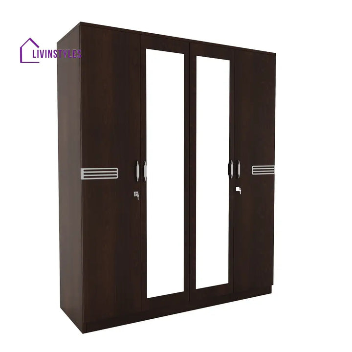 Pavel 4 Door Wardrobe with Mirror (New Wenge) Home Furniture