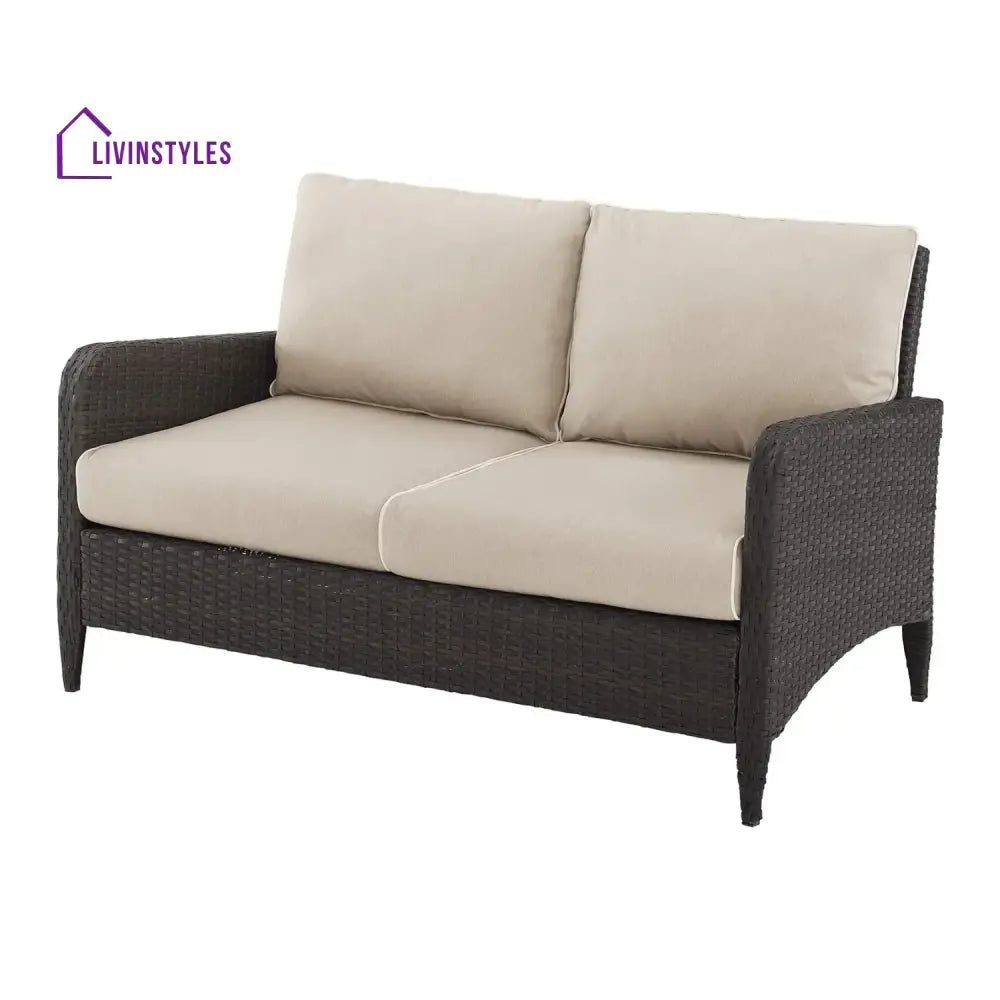 Esmeray Outdoor Wicker Single Seater Loveseat Sofa - Sofa Set
