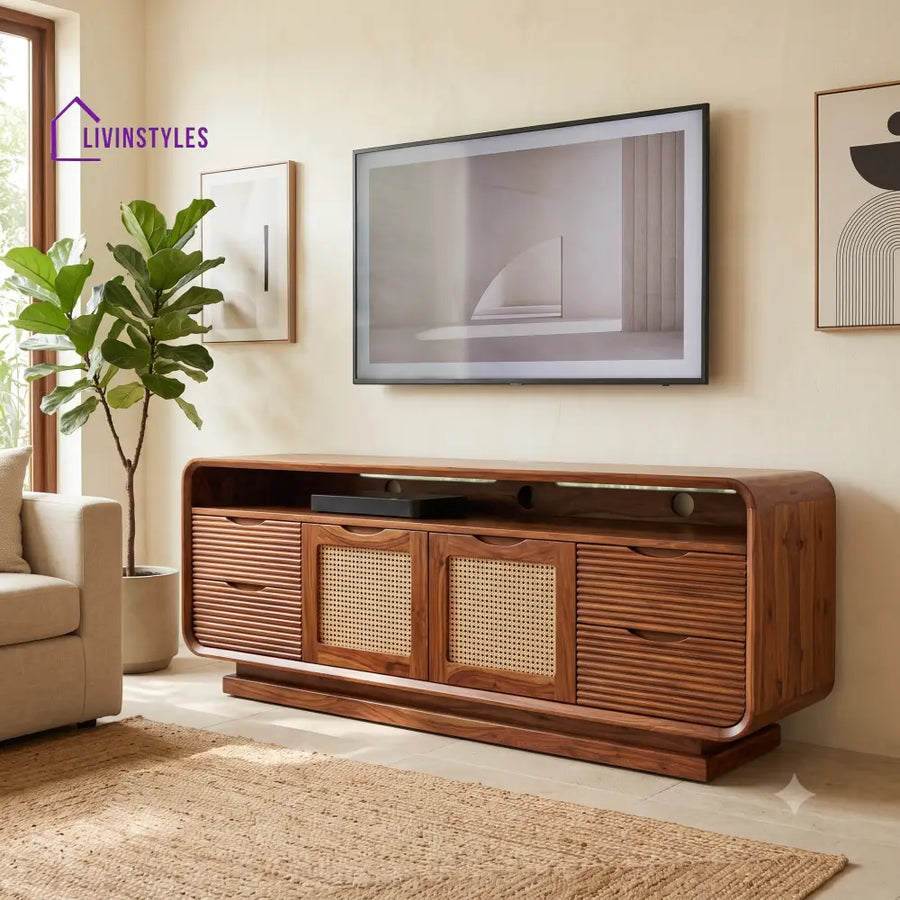 Esmond Solid Sheesham Wood Tv Unit for Living Room | Tv Cabinet | Tv Console Unit
