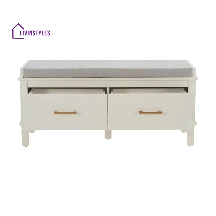 Esteban Mango Wood Storage Cupboard with Seat - White - Storage Cabinet