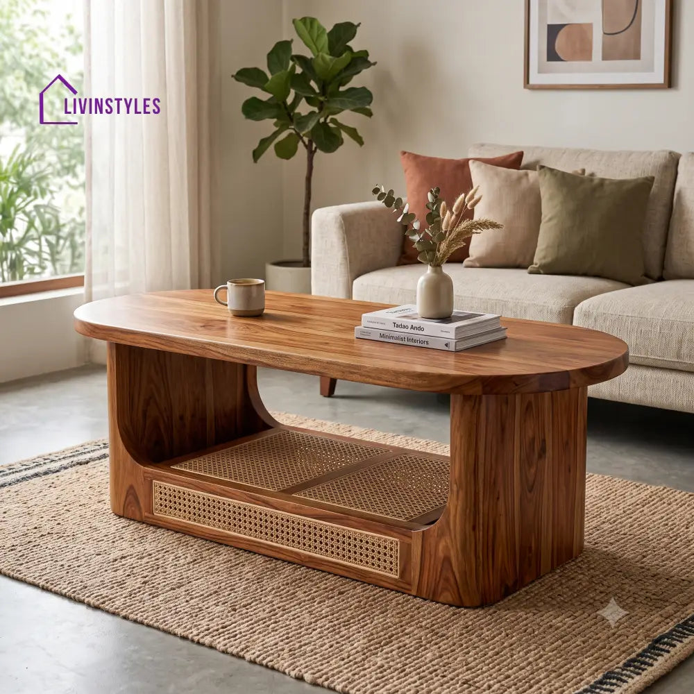 Estée Wooden Coffee Table for Living Room | Tea Table | Teapoy | Center table