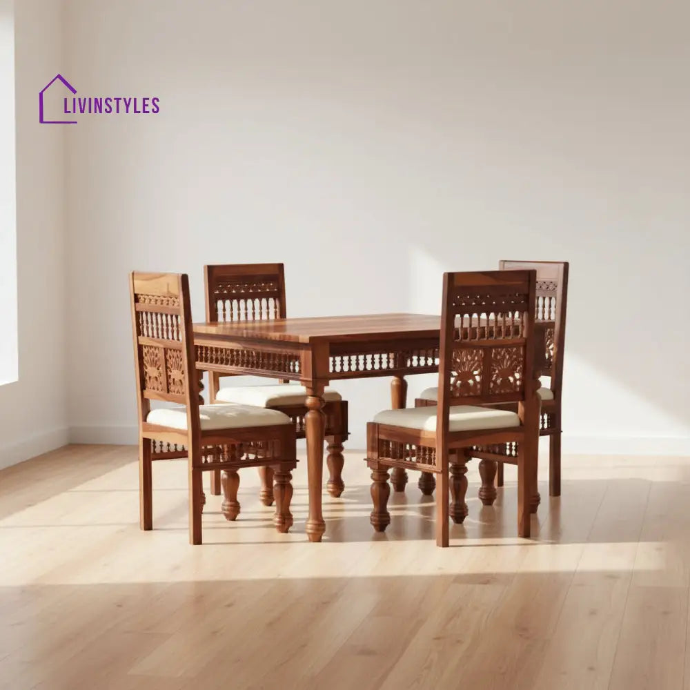 Estela Sheesham Wood dining table set HONEY / 2 SEATER