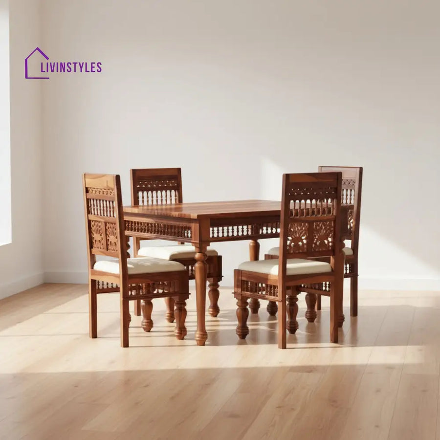 Estela Sheesham Wood dining table set HONEY / 2 SEATER