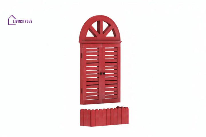 Estela Wooden Window Frame (Red)