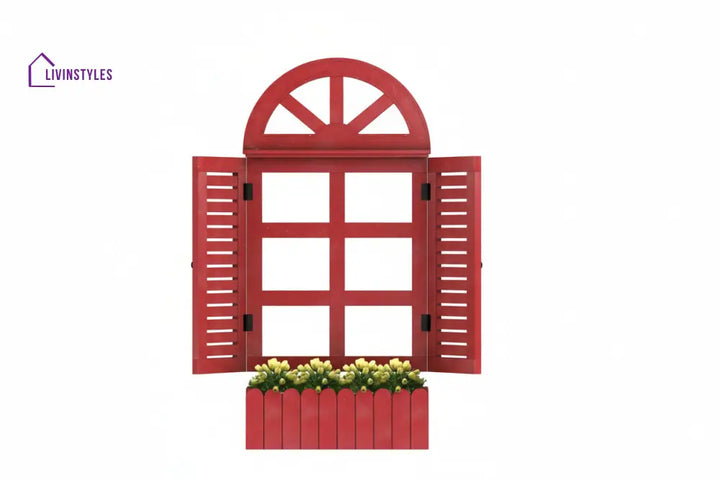 Estela Wooden Window Frame (Red)