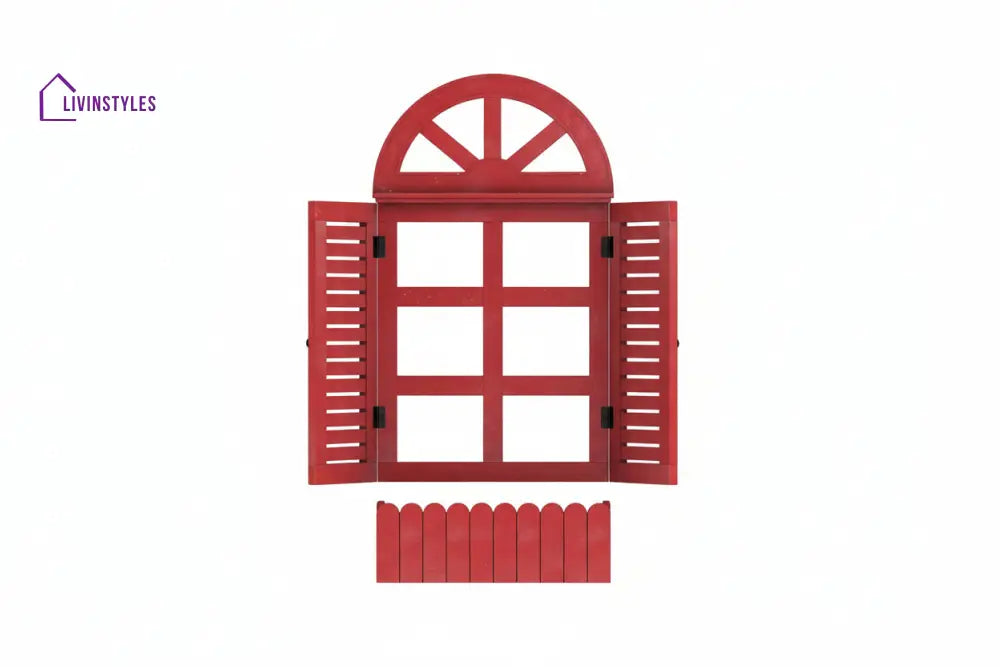 Estela Wooden Window Frame (Red)