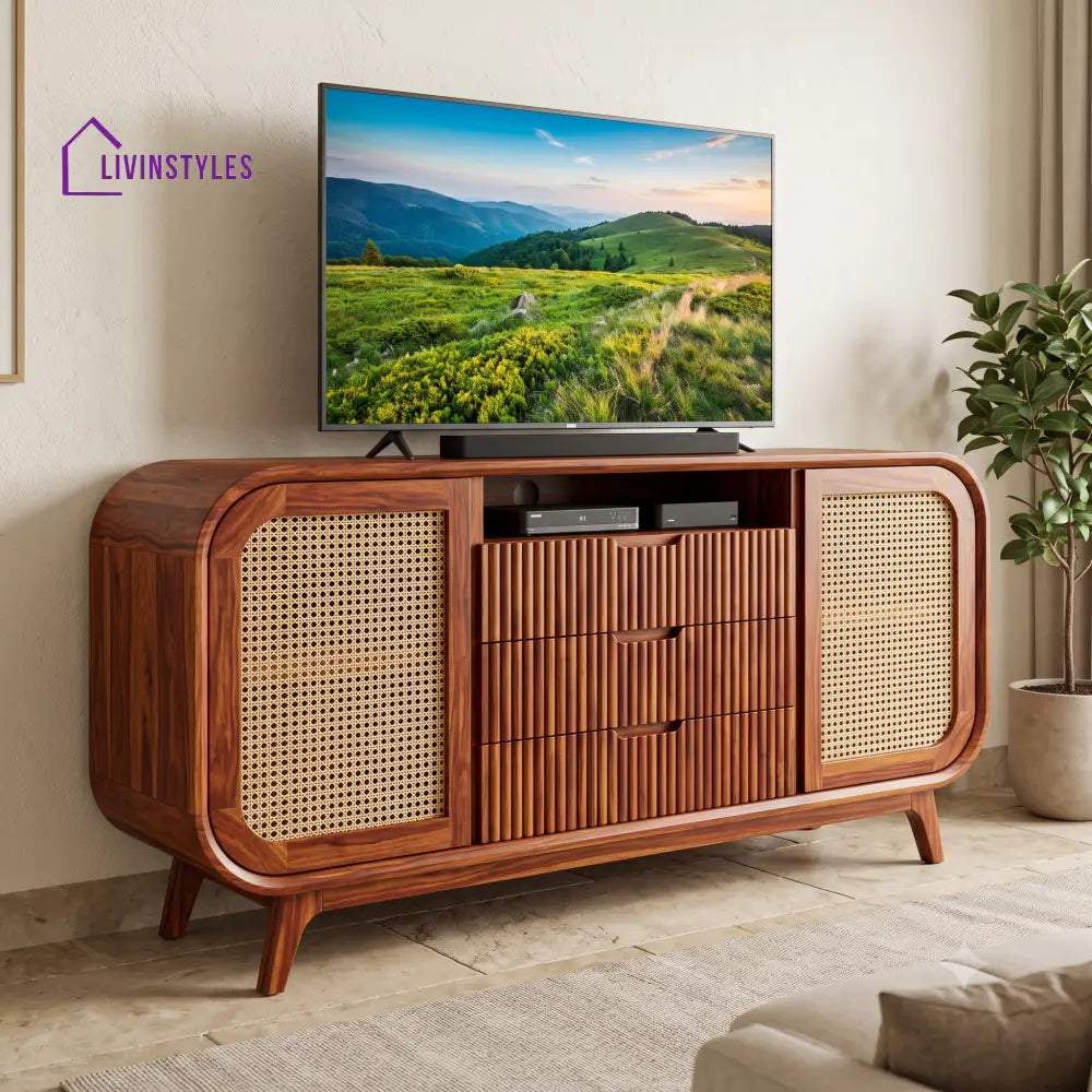 Estelle Solid Sheesham Wood Tv Unit for Living Room | Tv Cabinet | Tv Console Unit