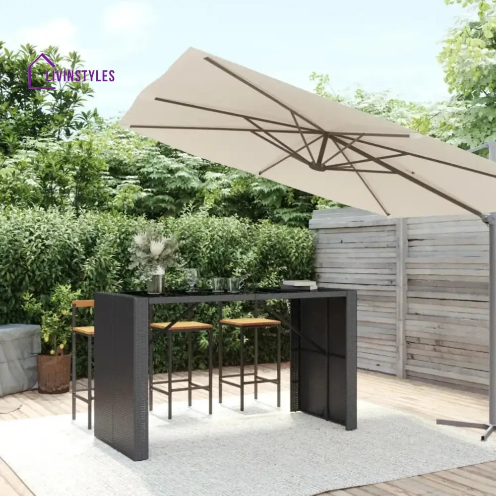 Estrella Outdoor Rattan Wicker Bar Table - Bar Table