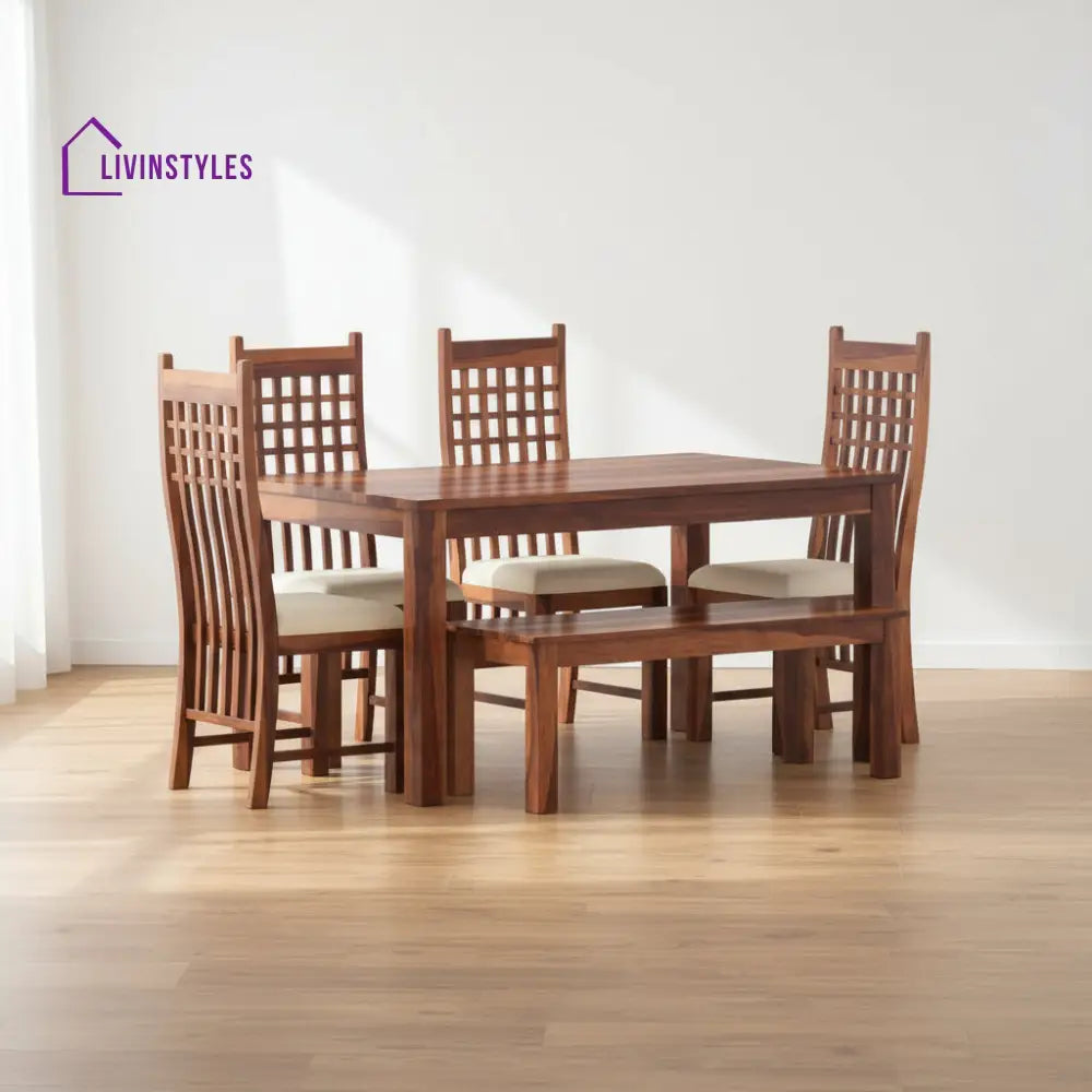 Estrella Sheesham Wood dining table set HONEY / 2 SEATER / WITHOUT