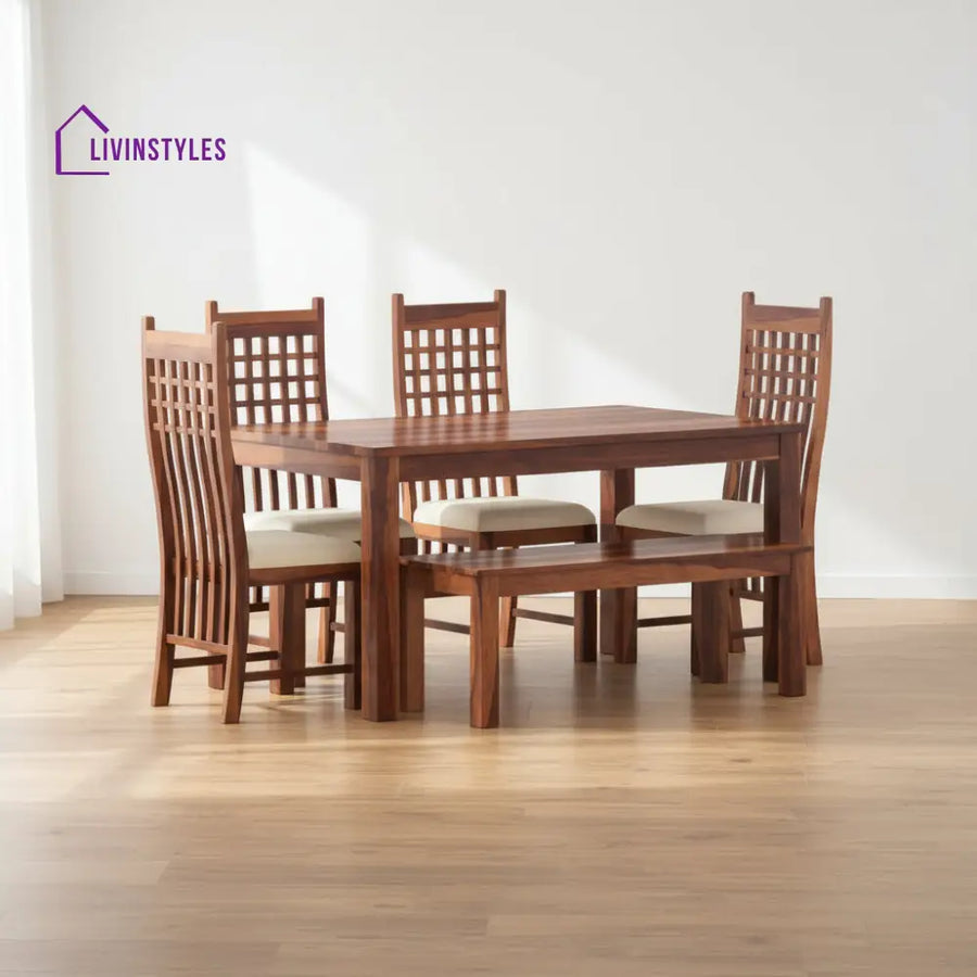 Estrella Sheesham Wood dining table set HONEY / 2 SEATER / WITHOUT