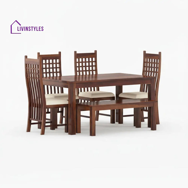 Estrella Sheesham Wood dining table set WALNUT / 2 SEATER / WITHOUT