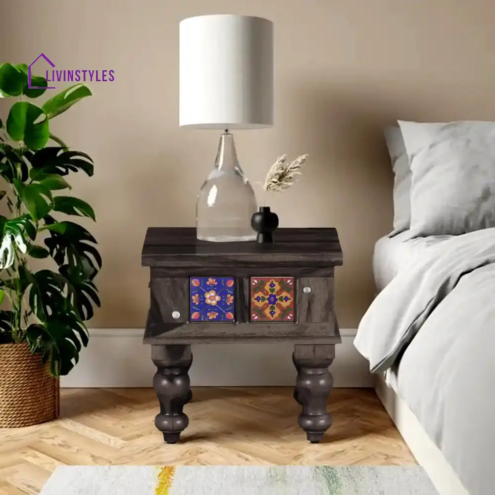 Anamika Solid Sheesham Wood Side Table Walnut Bedroom Furniture Sets