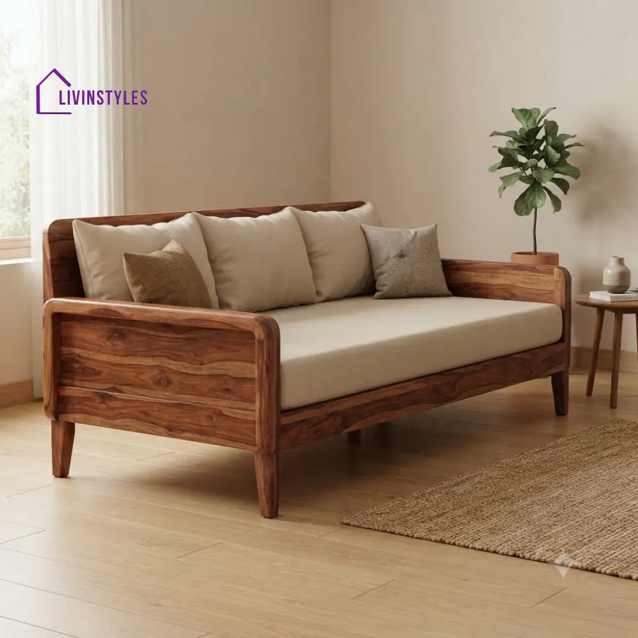 Étienne Wooden Divan Bed for Living Room | Solid Sheesham Wood
