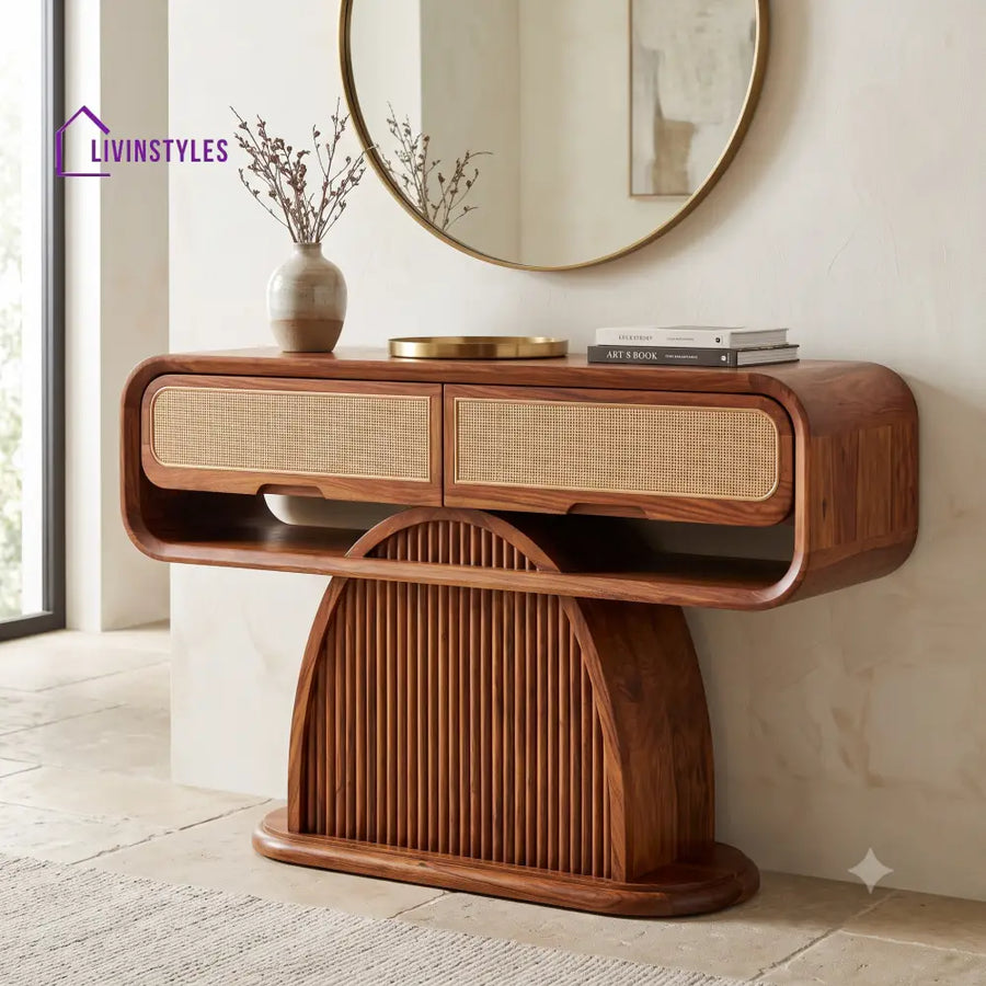 Eugenie Premium Wooden Console Table for Living Room | Entryway Table
