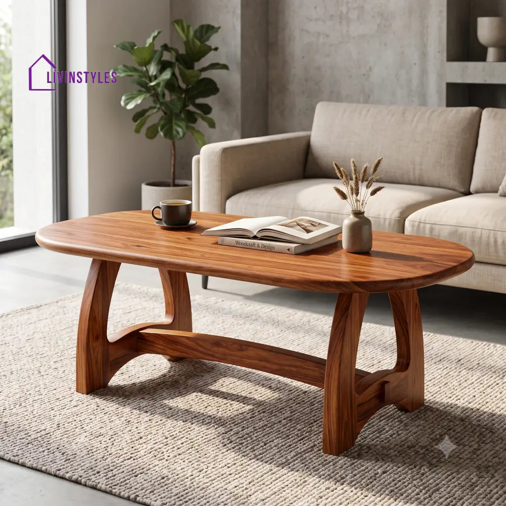 Eugénie Wooden Coffee Table for Living Room | Tea Table | Teapoy | Center table