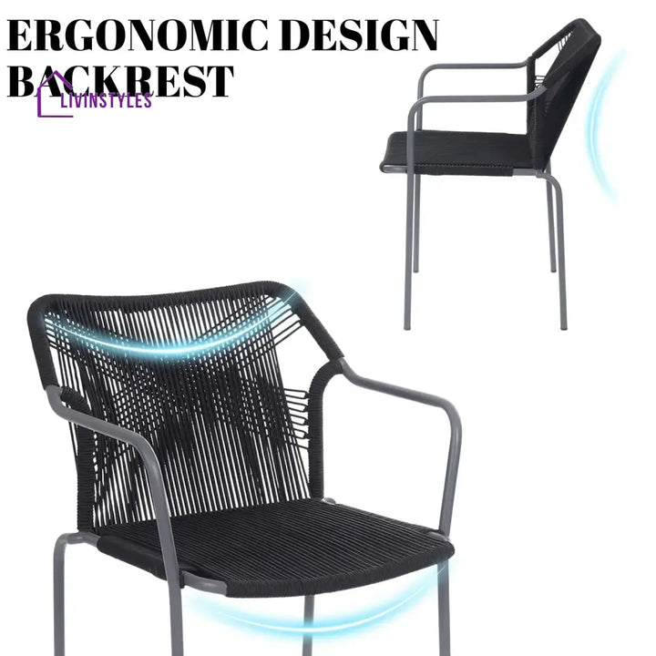 Evelina 3-Piece Outdoor Grey Rope Patio Set - Patio Set