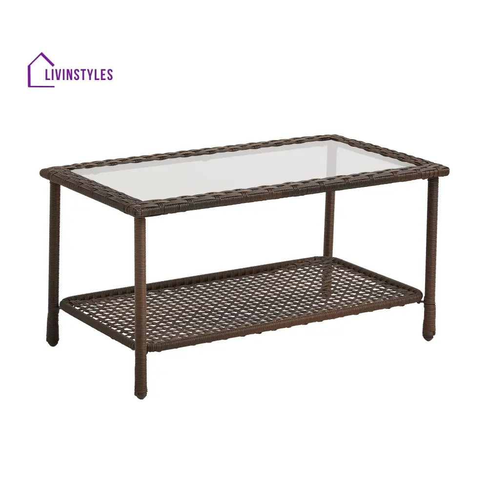 Eveline Outdoor Sofa Set 2 Seater 2 Single seater and 1 Center Table (Brown) - Sofa Sets