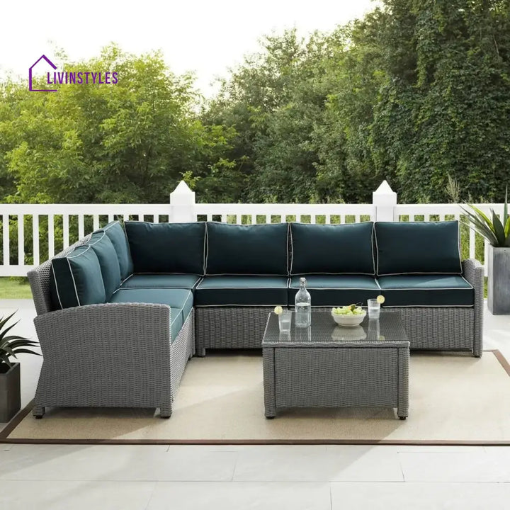 Everly L-Shape Outdoor Wicker Sofa Set - Sofa Set